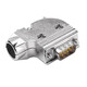 HD-LINK DB9头斜角45度出线口插头串口连接器 RS232金属外壳45° 侧面出线90度直角 90°金属外壳+镀金公头YL-983M【5个】
