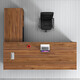 Boss desk desk chairman executive desk leader computer desk single work desk manager desk president desk big leaf walnut + iron gray (left side cabinet) 1.8 meters boss desk
