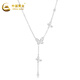 China Gold (CHINA GOLD) Platinum Necklace pt950 Light Luxury Sparkling Butterfly Set Chain Women's New Birthday and Valentine's Day Gift for Best Friend and Wife About 5g Crushed Ice Sparkling Butterfly Platinum Necklace