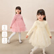 JELLYBABY lace collar mesh princess dress 25 new winter style girls splicing mesh dress middle child