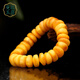 Manla Jade Baltic Sea Natural Beeswax Bracelet for Men and Women Old Honey Cake Beads Amber Chicken Oil Yellow Jade Beads Bracelet Authentic No. 103
