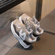 Terranis' same-quality 2025 new baby lace-up dad shoes for boys, casual running shoes for girls, lightweight double mesh, gray 21, inner length 13.5