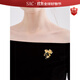 SAC high-end brand apricot leaf brooch, high-end women's light luxury corsage 2025 new coat suit pin accessories birthday gift for wife, mother and elders