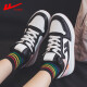 Pull back women's shoes plus velvet high-top shoes 2022 spring and autumn new sneakers for students versatile winter trendy sports and casual shoes for women black powder 38