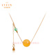Layun Feiyin natural authentic beeswax pendant necklace female chicken oil yellow and white flower S925 sterling silver gold-plated jadeite Russian material natural beeswax pendant