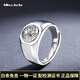 Miss JuJu PT950 platinum ring for men, fashionable platinum wide face men's ring, diamond-shaped imitation diamond turned flower ring, weight 13.62g