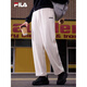 FILA couples knitted trousers 2025 new velvet casual sweatpants men's loose cuffed sweatpants women's official flagship F51W539604FBK black women's model S