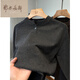 ERDOS Ordos American Henry collar sweater men's thin autumn and winter youth sweater men's pullover top charcoal gray M