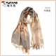 Woodpecker's new wool blended plaid scarf for women in winter Korean version versatile couple warm scarf men's gift trendy shawl gray