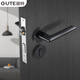 GUTE door lock indoor home room door lock bedroom black door handle soft noise reduction split lock matte black