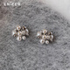 Lnieer925 Silver Needle Zircon Pearl Earrings Women's Light Luxury High-Quality Temperament Versatile Earrings 2025 New Autumn and Winter Earrings Zircon Pearl Flower Ball Earrings 925 Silver Needle