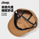 JEEP hat women's autumn and winter 25 new beret big head circumference showing face small fashion octagonal hat newsboy forward hat painter beige daily versatile/atmosphere showing small face one size