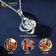 CHINA GOLD Four-leaf Clover Silver Necklace Women's Clavicle Chain Pendant Fashionable Valentine's Day Birthday Gift for Girlfriend and Wife Jingsuda Popular Recommendations - Pendant White - Free O-shaped Chain + Rose Gift Box