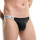 Men's thong men's sexy underwear men's double thong underwear gay men's butt exposed sexy briefs black L