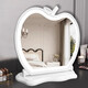 Desktop makeup mirror with LED light to fill in the light Apple dressing table mirror can rotate dormitory Internet celebrity girl heart ins style Apple with light model white