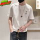 乔易伦短袖t恤男夏季上衣简约百搭潮流2025新款潮牌修身帅气男装半截袖T 1101-1-9226-白色 L