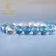 Yogurt 18K Gold Natural Brazilian Aquamarine Bracelet Women's Ice Devil Blue Bracelet Hand Decoration Gift Beads 8mm