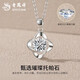 Lao Fengxiang PT950 four-leaf clover platinum necklace for women platinum pendant small Mid-Autumn Festival birthday gift Year of the Horse animal year gift lucky three-piece set platinum four-leaf clover pendant + bracelet + earrings