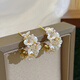 Yican niche design flower imitation pearl earrings light luxury niche high-end earrings 2025 new hot style earrings niche design flower earrings