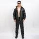 Zhiyunyan leather jacket and leather trousers suit plus velvet and thickening to keep warm, waterproof, oil-proof, windproof and cold-proof, take-out driver's labor insurance set 4XL 165-190Jin Jin equals 0.5 kg