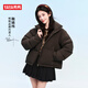 YAYA Ju Jingyi's same style 2025 winter new all-match short women's solid color stand collar down jacket YZ black M