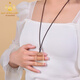 Bailuoqi natural citrine safe brand pendant men and women necklace Pixiu square brand raw stone pendant amulet about 26*46mm