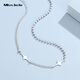 Miss JuJu new pt950 platinum necklace for women platinum bead star side chain AB chain design weight 10.5-10.7g length 42+3cm thick about 2.4mm