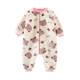 Langsha children's one-piece pajamas coral velvet baby girl autumn and winter plus velvet thickened flannel crawler cartoon baby sleeping bag pink double layer plus velvet thickened room temperature 0-10 degrees M 80cm recommended for 0-1 years old