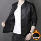 ARMANI EXCHANGE Armani genuine leather jacket men's spring and autumn stand-up collar loose leather business casual leather jacket trendy youth machine black (8802) plus velvet 5XL (180-200Jin Jin is equal to 0.5 kg)