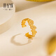 Century Yuan Butterfly Gold Ring Ancient Method Pure Gold Exquisite and Elegant Everyday Versatile Ring Birthday Gift for Girlfriend 4.15g 15 Circles