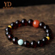 Italy Xidiman Collection Blood Amber Bracelet for Women with Original Mineral Turquoise Pattern Beads Southern Red Spacer Beads Single Circle 10mm