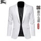 B PRORSUM Burberry Men's White Suit Top Small Suit Jacket Casual Trendy Plus Size Men's Clothes Men's Handsome White S