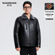 SHANSHAN Shanshan PU leather jacket for men 2025 winter velvet warm casual wear men's long-sleeved easy-care hundred plus thick coat