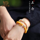 Italian collection of Russian materials, chicken fat yellow beeswax bracelet, female Hetian jade gourd DIY accessories bracelet, birth year gift, collection grade beeswax bracelet 8mm