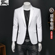B PRORSUM Burberry Men's White Suit Top Small Suit Jacket Casual Trendy Plus Size Men's Clothes Men's Handsome White S