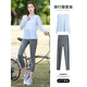 Best Velvet Cycling Suit Women's Long Sleeve Autumn Thin Fashionable Back Yoga Pilates Set Quick-Drying Fitness Suit Dark Purple Two-piece Set (Grey Green Pants) M
