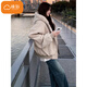 Cotton mountain sculpture hooded cotton jacket for women in winter new style plus velvet thickened warm jacket cotton coat down jacket down jacket M6047 apricot color high quality L 100-120Jin Jin is equal to 0.5 kg