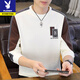 Playboy Spring and Autumn Men's Sweatshirt 2026 New Round Neck Hoodless Embroidered Long Sleeve T-shirt Men's Trendy and Handsome Bottoming Top Spring and Autumn Style-8822 Black High Quality XL Recommended 130-150Jin Jin is equal to 0.5 kg