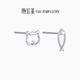 Trendy Acer Platinum Cat Xiaoyu PT950 platinum earrings women's asymmetrical earrings as a gift for girlfriend, about 0.7g