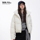 YAYA Ju Jingyi's same style 2025 winter new all-match short women's solid color stand collar down jacket YZ black M