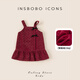 INSBOBOINSbobo one year old baby girl dress 2025 winter new velvet style little princess winter dress girls winter skirt trendy red bottom love 140