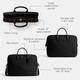 COACH Men's Business Briefcase Multi-compartment Design Built-in Laptop Bag Removable Shoulder Strap Black MEDIUM