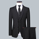 MONTAGUT men's high-end suit men's business slim professional formal suit three-piece groom's wedding dress black (suit + vest + trousers) three-piece suit S 165 (weight 90-110)