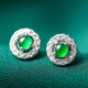 Oriental Jade Exquisite Niche Versatile S925 Silver Inlaid Imperial Green Jade Earrings Stud Earrings for Women Birthday Gifts for Women