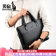 Classic Kangaroo 2022 New Genuine Leather Handbag Shoulder Crossbody Bag Men's Business Briefcase Men's Bag Large Capacity Men's Bag Father's Day Gift Black Small Size
