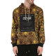 Versace (VERSACE) JEANSCOUTURE leopard print hooded sweatshirt men's black black S
