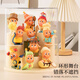 JOKOOAN blind box display box suitable for Bubble Mart end box figure series storage box transparent fashion model step cabinet cream yellow staggered steps stage display space utilization