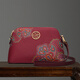 PMSIX Geburtstagsgeschenk Mutter Bag Crossbody Tasche Neue Mode mittleren Alters und ältere Frauenbeutel Frauen Umhängetasche bedruckte Schwiegerbeutel Wein rot-kleiner Stil-1-Tasche + Langes Schultergurt + Handgelenk