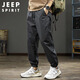 JEEP SPIRIT Jeep Casual Pants Men's Autumn and Winter Trendy Workwear Pants Harlan Charge Pants Black XL
