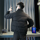 Jason's trendy brand handsome workwear down jacket men's winter thickened stand-up collar cotton jacket 2025 new men's winter jacket F122 coffee color M recommended 95-110Jin Jin equals 0.5 kg